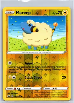 Mareep 047/198 Common Chilling Reign Pokemon Reverse Holo NM/M 627d-1 - Image 1