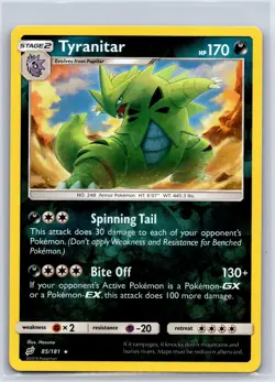Tyranitar 85/181 Holo Rare Team Up Pokemon Reverse Holo NM/M 627c-6 - Image 1