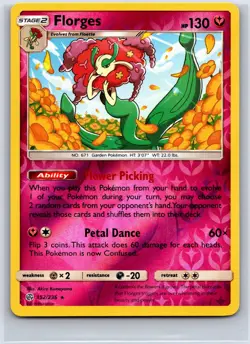 Florges 152/236 Rare Cosmic Eclipse Pokemon Reverse Holo NM/M 625-2 - Image 1