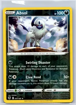Absol 097/189 Rare Astral Radiance Pokemon Reverse Holo NM/M 627-5 - Image 1