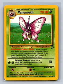 Venomoth 31/130 Rare Base Set 2 Pokemon NM/M 629d-5 - Image 1