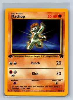 Machop 59/82 Common Team Rocket Pokemon 1st Edition NM/M 629d-49 - Image 1