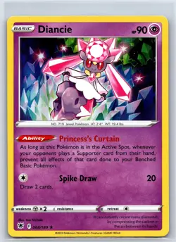 Diancie 068/189 Holo Rare Astral Radiance Pokemon Holo NM/M 624b-2 - Image 1