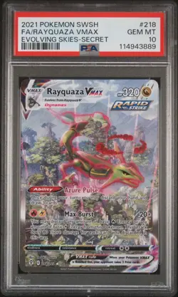 RAYQUAZA VMAX 2021 Pokemon Sword Shield Evolving Skies 218 PSA 10 x2(two cards) - Image 1