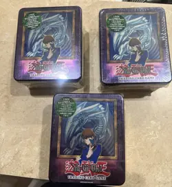 2003 YU-GI-OH Blues Eyes White Dragon Factory Sealed Tin x3 Lot Read Description - Image 1