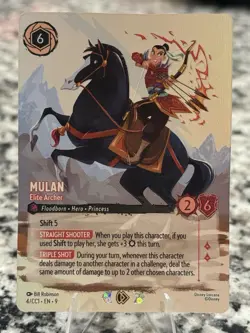 Mulan - Elite Archer Disney Lorcana Floodborn Super Rare Foil 4/CC1 EN - Image 1