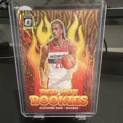 Panini 2024-25 Donruss Optic Alexandre Sarr Red Hot Rookies Wizards #2 /10 - Image 1