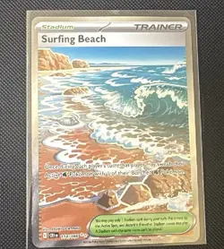 Surfing Beach 114/086 Holo NM Pokemon Card ME04 Chaos Rising - Image 2