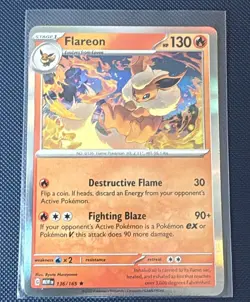 Flareon 136/165 Holo NM Pokemon Card Scarlet & Violet 151 - Image 1