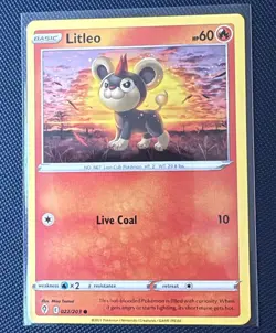 Litleo 022/203 NM Pokemon Card SWSH07 Evolving Skies - Image 1