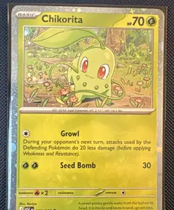 Chikorita (Cosmos Holo) 008/217 NM Pokemon Card - Image 1