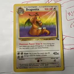 Pokemon TCG Dragonite 19/62 Fossil Non-Holo Rare Card LP Condition - Image 1