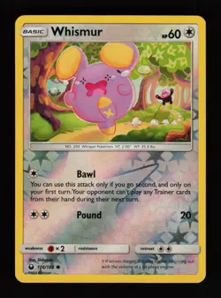 Whismur 116/168 Reverse Holo Common Celestial Storm Pokemon Cards - Image 1