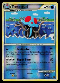 Pokemon Card - Tentacruel HGSS Triumphant 50/102 Reverse Holo Uncommon - Image 1