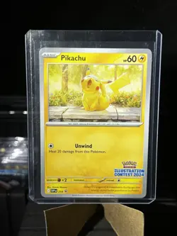 Pokemon TCG Pikachu SVP 214 Illustration Contest 2024 Black Star Promo Card - NM - Image 1