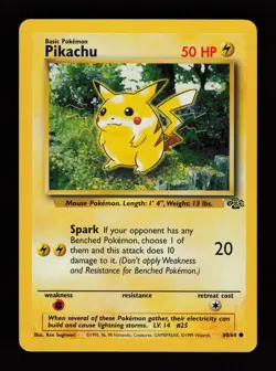 Pikachu 60/64 Unlimited Common Jungle Pokemon Cards - Image 1