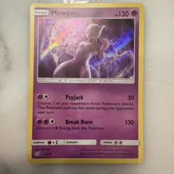 Pokemon TCG Mewtwo Detective Pikachu Holo Card 12/18 NM Condition - Image 1