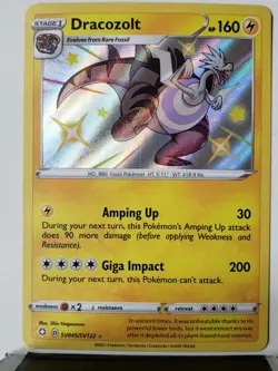 HOLO Dracozolt SV045/SV122 - NM / M - SHINY VAULT Shining Fates Pokemon Card - Image 1