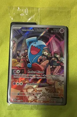 Pokemon TCG Team Rocket's Wobbuffet 203 Destined Rivals Promo Card | Sealed - Image 1