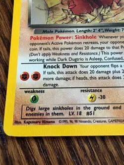 Dark Dugtrio 6/82 Pokemon Team Rocket Holo Rare, Unlimited Ungraded NM - Image 5