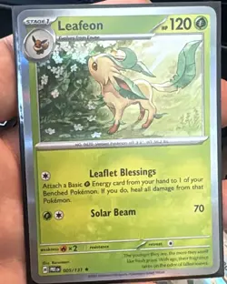 Leafeon 005/131 Holo NM Pokemon Card Prismatic Evolutions - Image 1