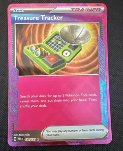 Treasure Tracker 131/131 Holo NM Pokemon Card Prismatic Evolutions - Image 1