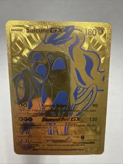 Pokemon Suicune GX Metal Limited Edition Gold Foil 180 HP Basic Nintendo 2019 - Image 1