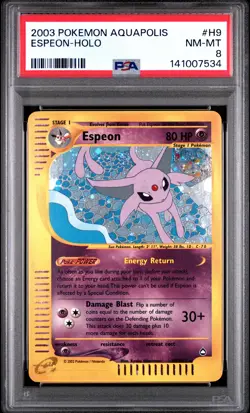 2003 POKEMON AQUAPOLIS #H9 ESPEON-HOLO PSA 8 - Image 1