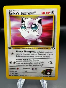Erika's Jigglypuff 69/132 Common Gym Challenge Pokemon 1st Edition Near Mint - Image 1