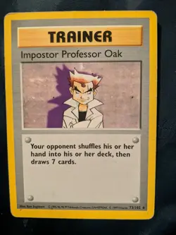 1999 Pokemon, Base Set, #73/102 Imposter Professor Oak, Rare - Image 1