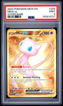 2023 POKEMON MEW EN-151 HYPER RARE #205 MEW EX PSA 9 - Image 1
