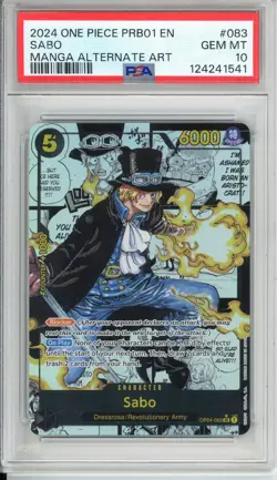 One Piece Graded: Sabo Manga Alt Art OP04-083 Kingdoms of Intrigue PSA 10 - Image 1