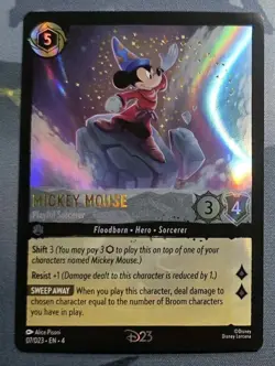 Disney Lorcana MICKEY MOUSE PLAYFUL SORCERER D23 Exclusive Promo Card - Image 1