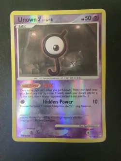 Pokemon Card- Unown J 76/146 (Legends Awakened, 2008) Reverse Holo HP - Image 1