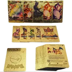 55 Pcs Gold Foil Pokemon Cards Pack - VMAX GX TCG Rare Card Lot/collectible/gift - Image 4