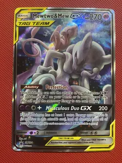 Mewtwo & Mew GX SM191 Sm Alternate Art Promo Pokemon Card TCG Tag team - Image 2