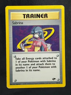 POKEMON UNGRADED SABRINA 110/132 R WOTC GYM CHALLENGE UNLIMITED HP PKM-263 - Image 2