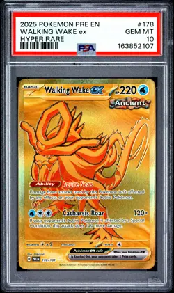 2025 POKEMON PRE EN-PRISMATIC EVOLUTIONS HYPER RARE #178 WALKING WAKE EX PSA 10 - Image 1