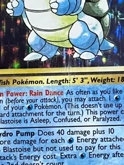 1999 Pokemon TCG Base Set Unlimited Edition - Blastoise 2/102 - HP/Damaged - Image 4
