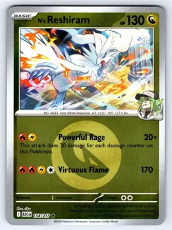 N's Reshiram (Energy Symbol Pattern) 154/217 Ascended Heroes Pokemon Reverse NM - Image 1