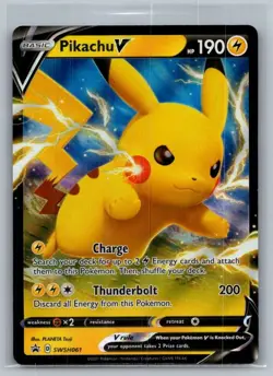 Pikachu V SWSH061 Holo Promo Sword & Shield Promo Pokemon Near Mint - Image 1