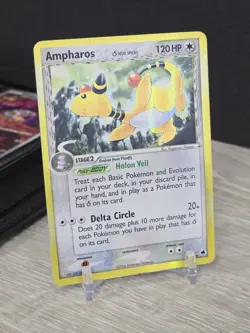 Pokemon Card TCG Ampharos 1/101 Delta Species 2006 Dragon Frontiers Holo Vintage - Image 1