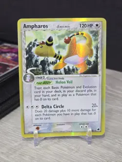 Pokemon Card TCG Ampharos 1/101 Delta Species 2006 Dragon Frontiers Holo Vintage - Image 3