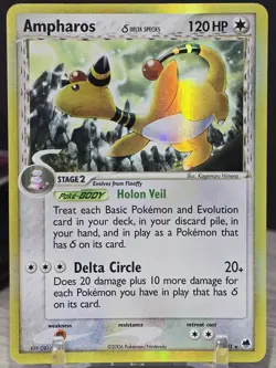 Pokemon Card TCG Ampharos 1/101 Delta Species 2006 Dragon Frontiers Holo Vintage - Image 5