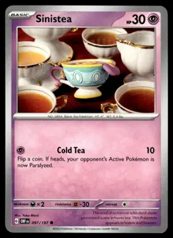 Sinistea 097/197 Common Obsidian Flames Pokemon Yuka Morii NM - Image 1