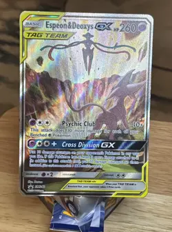 Pokemon TCG Espeon & Deoxys GX SM240 Black Star Promo Holo - Image 2
