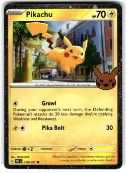 Pikachu Holofoil 018/091 Near Mint Trick or Trade BOOster 2024 - Image 1