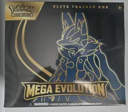 POKEMON TCG MEGA EVOLUTION ETB ELITE TRAINER BOX LUCARIO NEW SEALED - Image 1