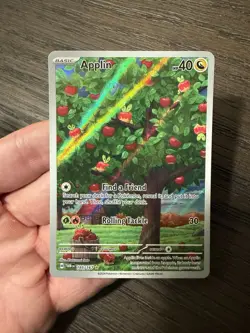 Pokemon Applin Illustration Rare Holo Twilight Masquerade 185/167 Basic 40HP - Image 1