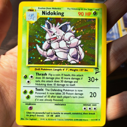 Nidoking Pokemon 2000 Base Set 2 Holo SWIRL #11/130 - Image 3